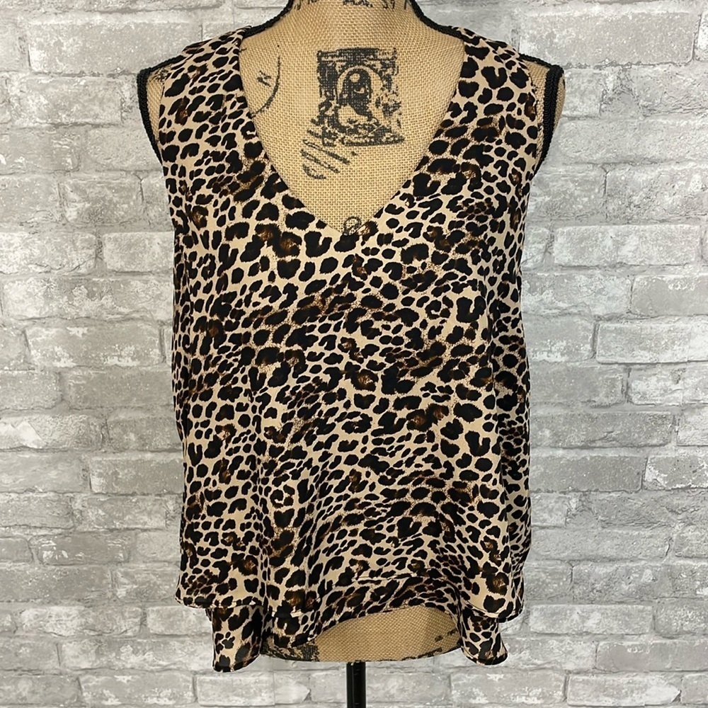 Zara Leopard Print Blouse Tank Top